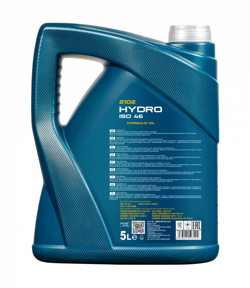  MANNOL Hydro ISO 46 Huiles Minérales hydrauliköl, 10 L
