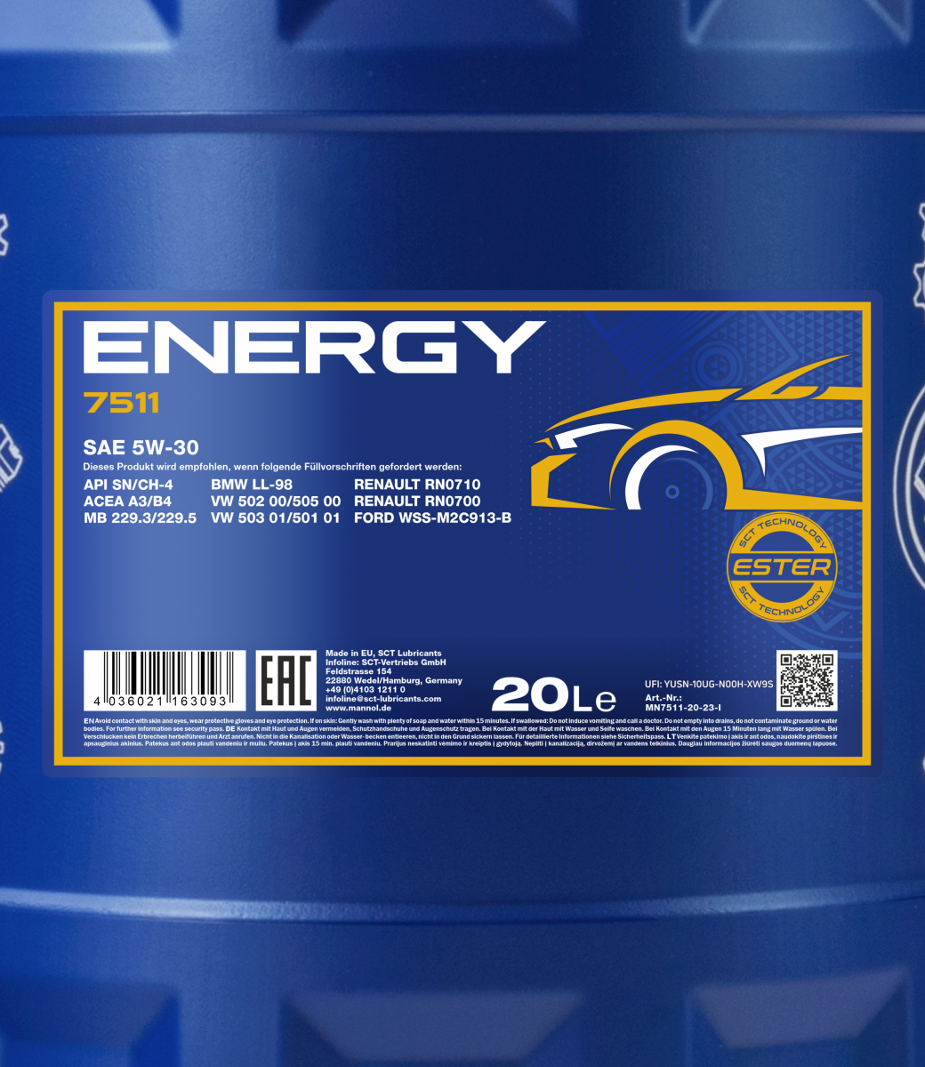 Aceite Lubricante 5W30 Mannol Energy Formula C4 / MN79175