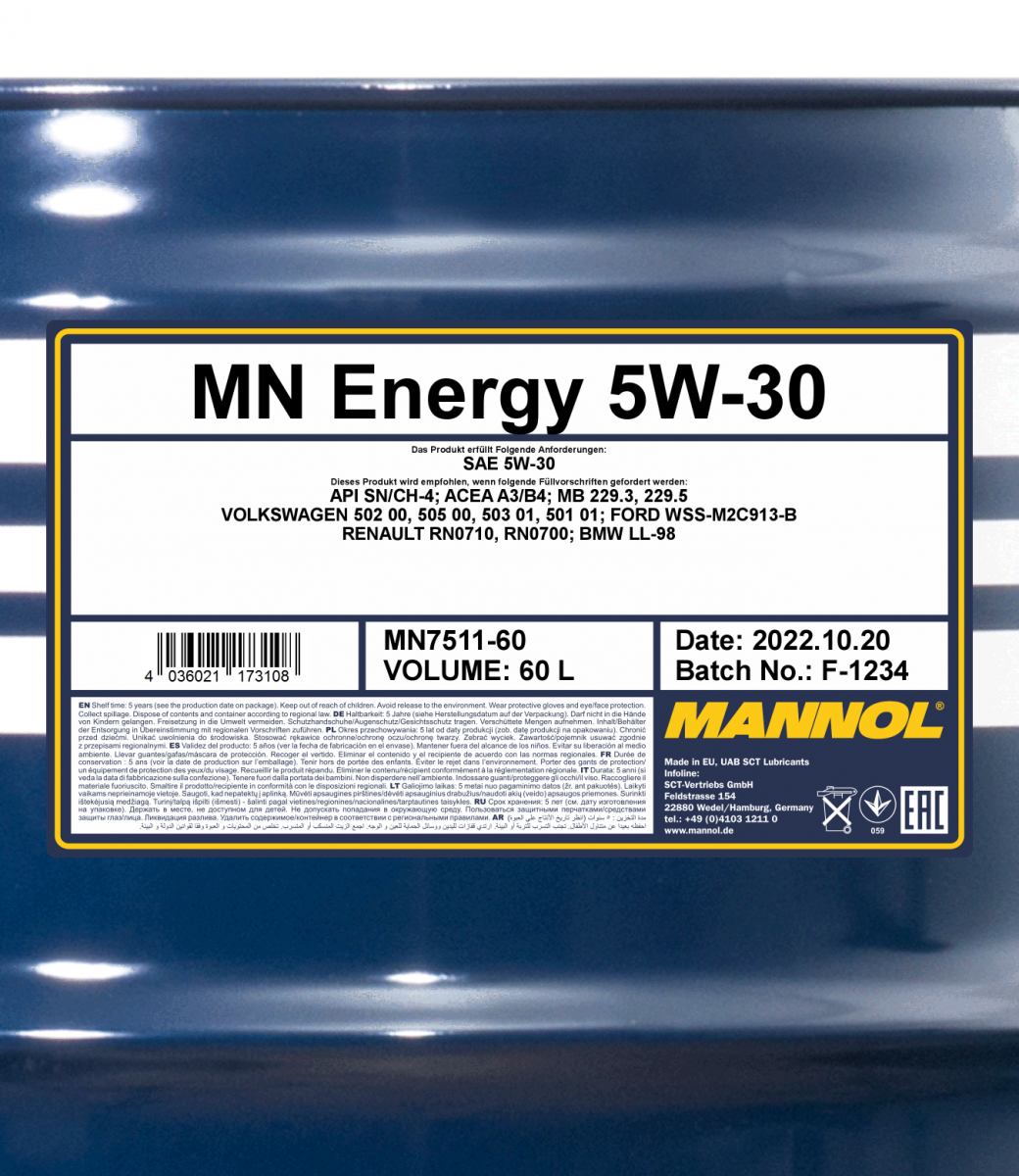Energy 5W-30 API SN/CH-4