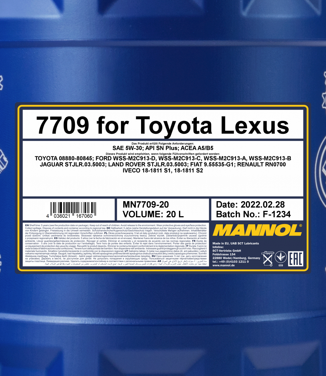 Kit de mantención Lexus RX350 Mannol 5W30 + filtro original