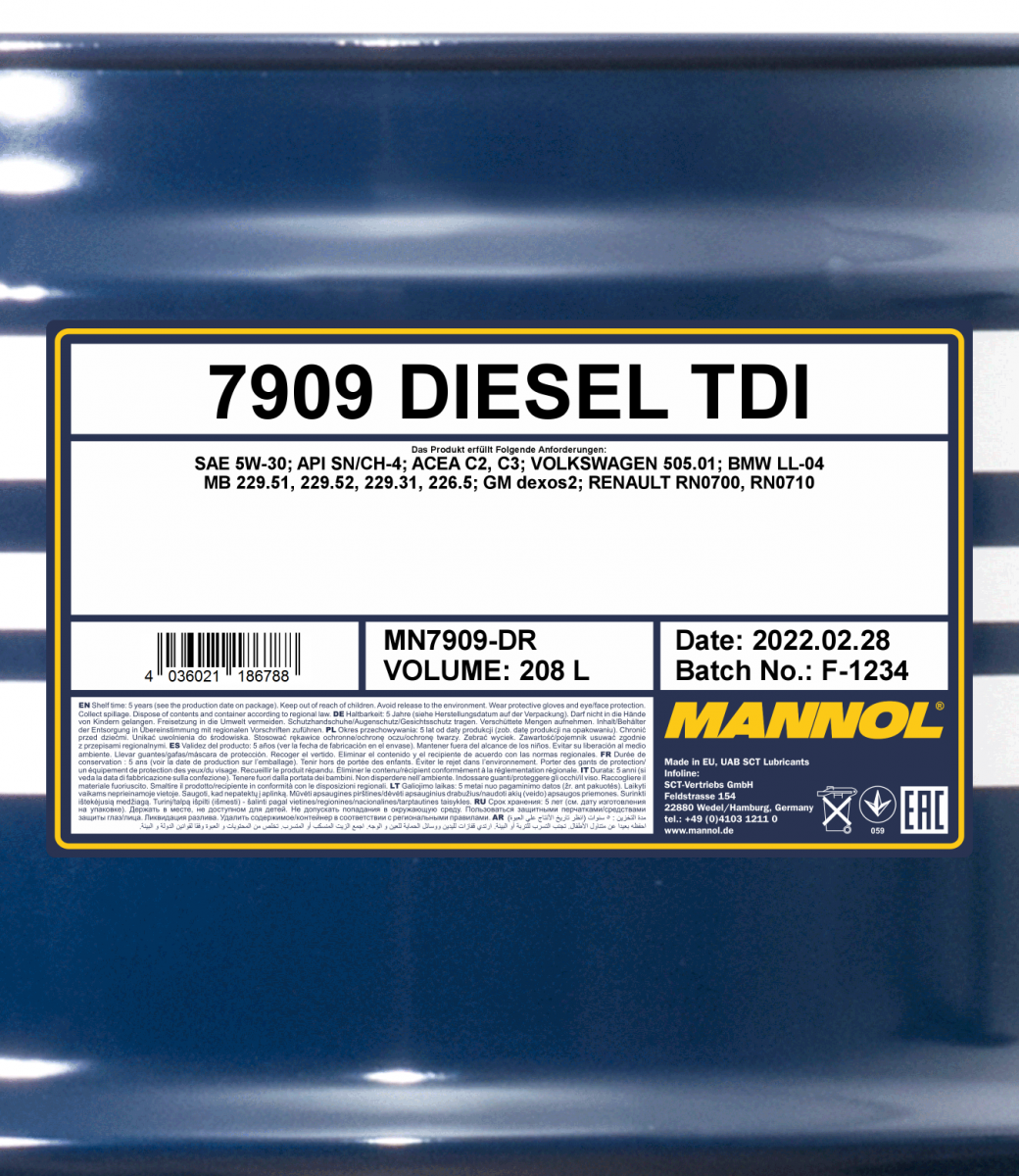 Diesel TDI 5w30 Sintético – Mannol